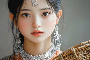 原创手绘新疆少女