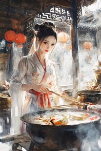 古风美女过年