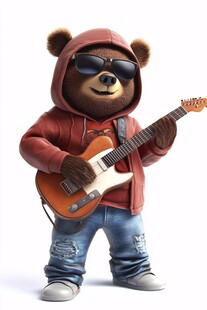 弹吉他的小熊