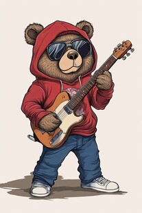弹吉他的小熊