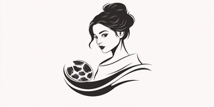 复古风美女logo