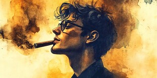 戴墨镜抽烟的人