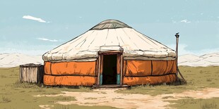 蒙古包插画