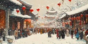 古代冬天街市