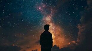 星辰大海男孩背影