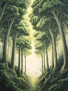 梦幻森林立体画