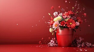 红色花艺素材