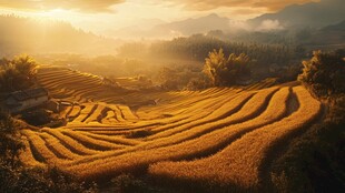 阳光与梯田