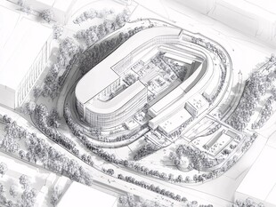 京东新总部大楼线稿