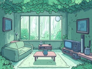 室内场景插画