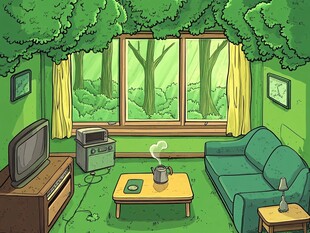 客厅场景插画