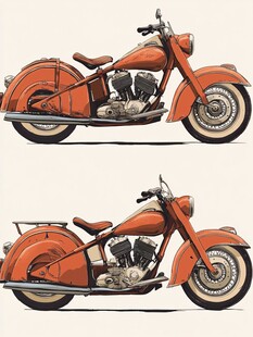 手绘摩托车
