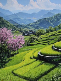 农田风景装饰画