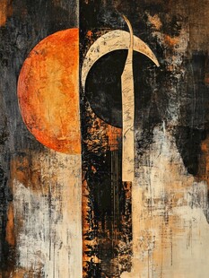 仿古怀旧无框画抽象画