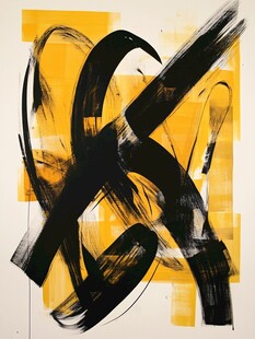 黑色黄色绘画
