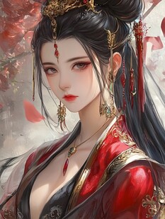 红衣少女设计古风