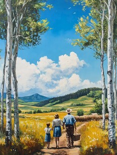 人物风景场景画