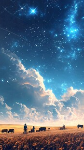 创意夜晚星点流星