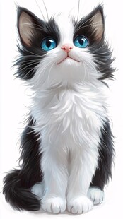 写实猫毛茸茸宠物插画