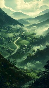 唯美山村图