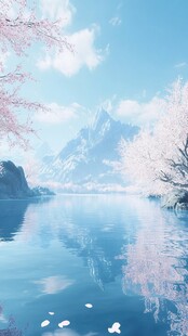 蓝色梦幻山水风情