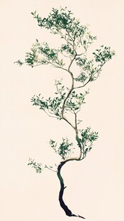 虬枝残叶图