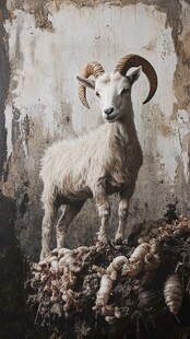 手绘山羊工作室装饰画