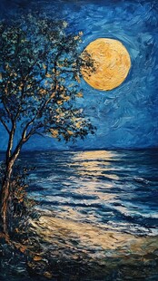 月夜油画