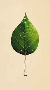 水珠绿叶环保素材