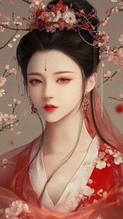 红衣少女设计古风