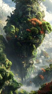 3d云海悬浮小岛