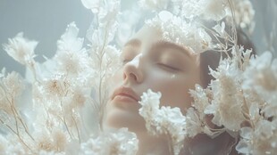 唯美花下少女