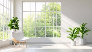 大气客厅落地门窗场景