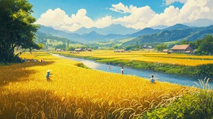 稻田鱼插画