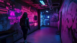 赛博朋克创意墙