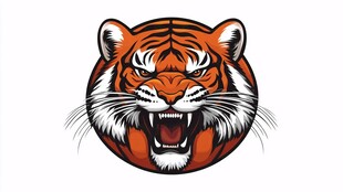 威武虎头卡通设计