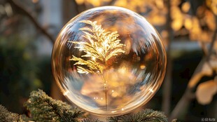 水晶球中的秋景