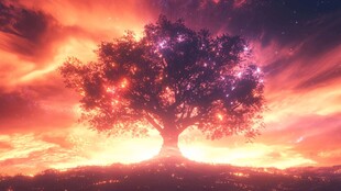 神秘梦幻的大树