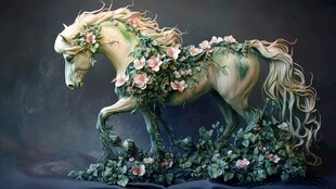 创意插画金属骏马