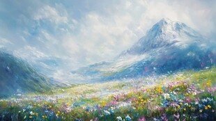 花朵雪山