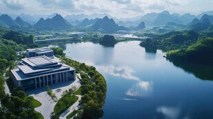 红花湖鸟瞰全景