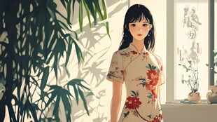 日系美女插画