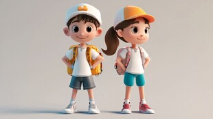 男孩女孩人物模型