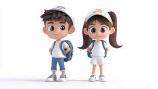 男孩女孩人物模型