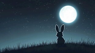 月兔剪影