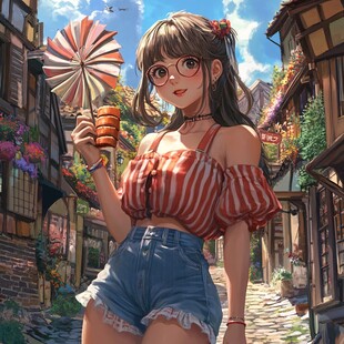 日韩厚涂插画