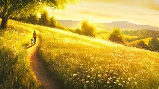 唯美花田场景