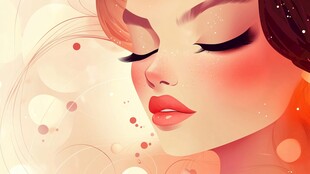 化妆整容背景装饰画