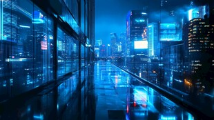 现代科技城市缤纷炫彩