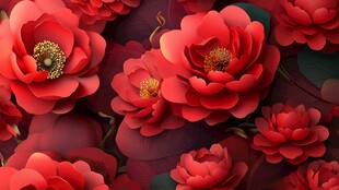 3d牡丹花卉